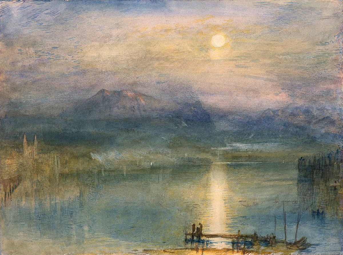 ilian_rodia's tweet photo. J. M. W. Turner
The Lake of Lucerne, Moonlight, the Rigi in the Distance, c. 1841 https://t.co/xYnWJnJq4X