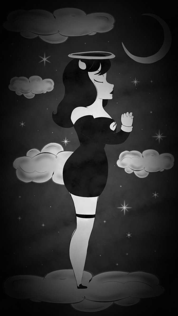 Chewanthi_x's tweet photo. "Angel of the night".
⋆⭒˚.⋆ ݁⋆⭒˚.⋆•°.⋆✴︎˚｡⋆
_______
⋆˙⟡ ⋆.˚ ⊹₊⟡ ⋆
#AliceAngel #Bendy #digitalartist #digitalartworks  #gothic #art  #batdr #batim #fanart #digitalsketching #retro #vintage https://t.co/e7objZw7ay
