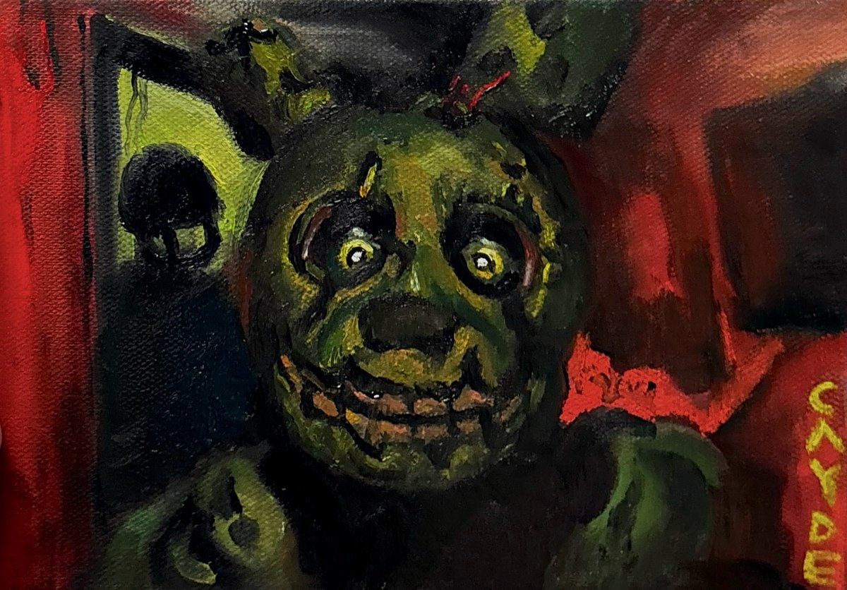 caydeplanet's tweet photo. This is an oil painting I made of Springtrap from Five Nights at Freddy’s 3 https://t.co/BCOCpWa2cz