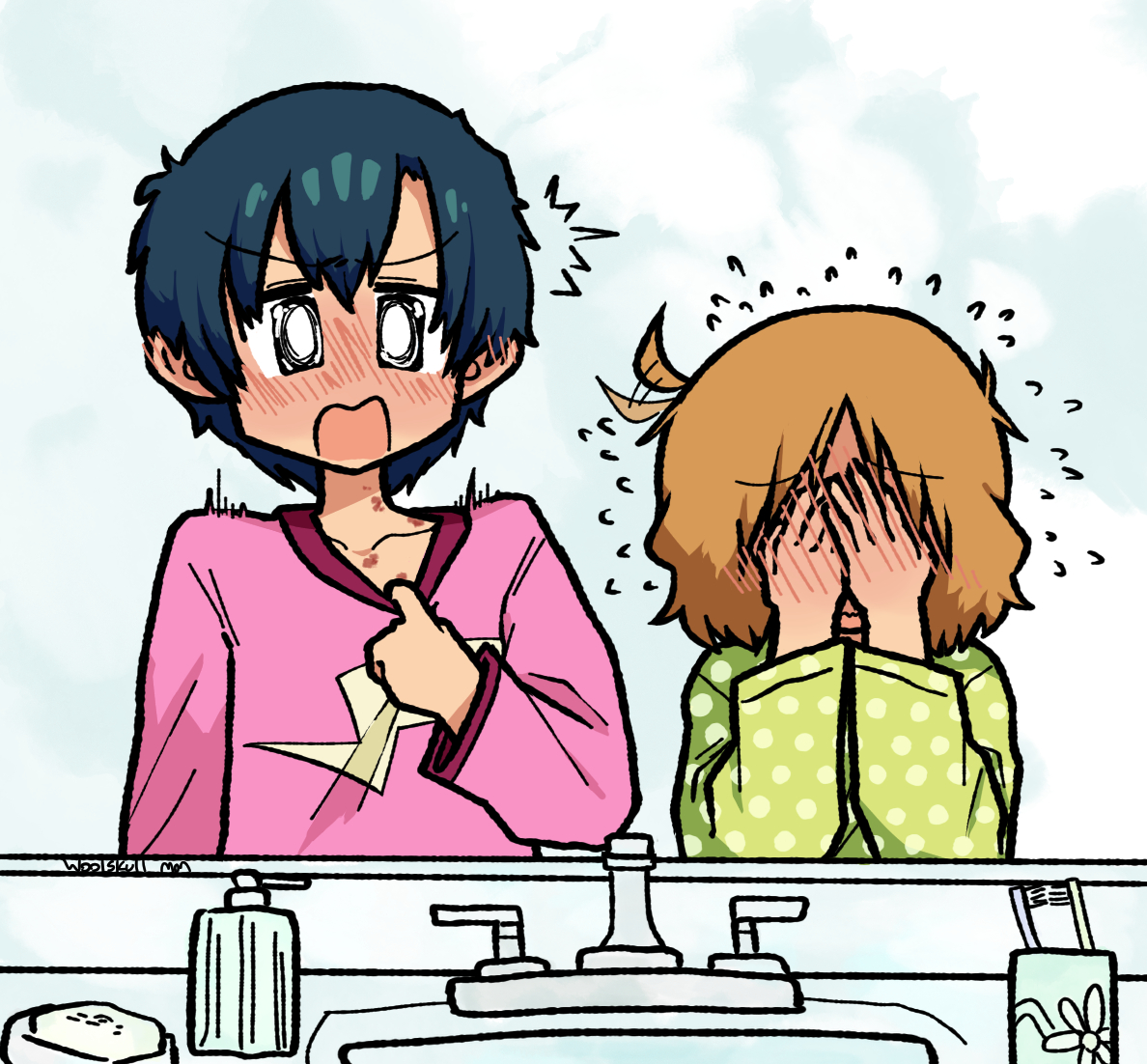 woolskullman's tweet photo. Sakurai hickeys, all for Nakamura nichijou https://t.co/g755RNbAeo