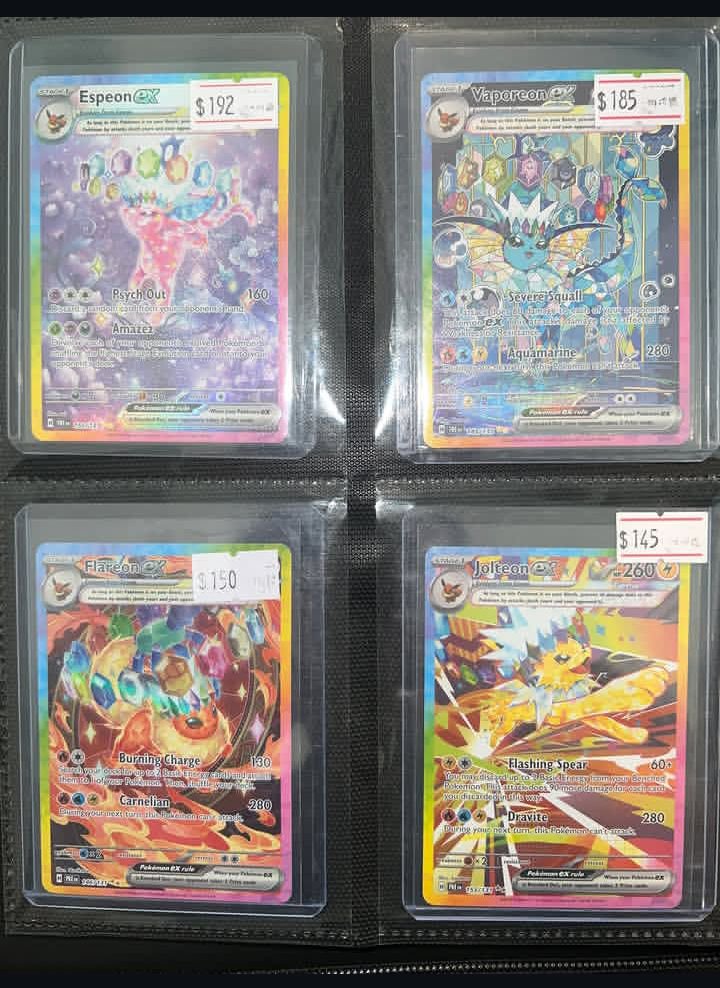 David__Pulls's tweet photo. EEVEELUTION GIVEAWAY🔥🔥🔥

One lucky winner is taking ALL of these cards home.

Espeon ex•Vaporeon ex•Flareon ex• Jolteon ex
Umbreon ex•Sylveon ex•Leafeon ex •Glaceon ex

Like,Repost
Follow @David__pulls
Comment your favorite Eeveelution.

ONE WINNER.8 CARDS.LET’S GO .🍀 https://t.co/FOp2VmJ5DI