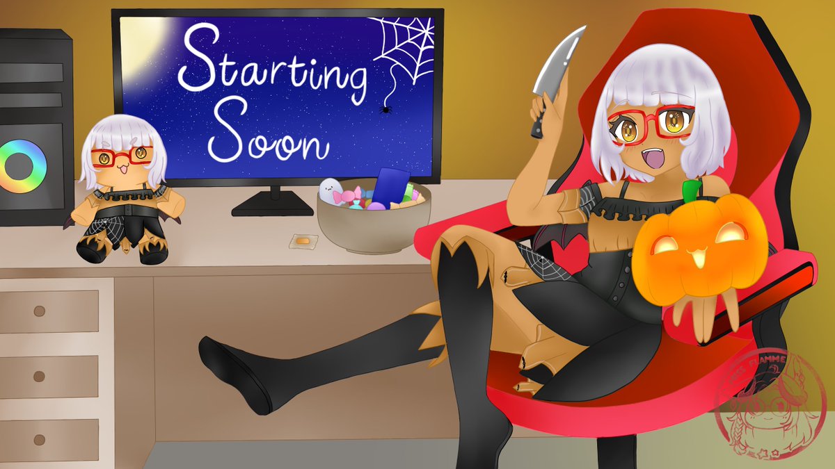 MissFlamme11's tweet photo. YCH Halloween Overlay Commission for @NarakuVr ! 🎃
Thank you for your trust ! 💛
Find my commissions on VGen !
RT appreciate💛
#VGen #VGenComm #CommissionsArt #CommissionedArt #digitalart #krita https://t.co/mvO9DszM7D