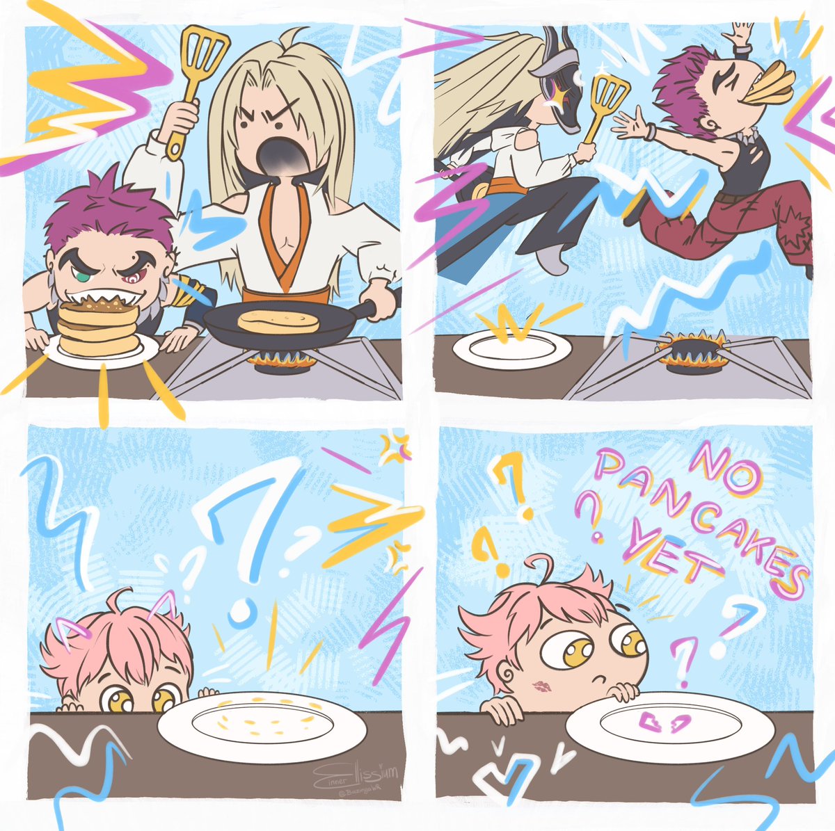 BazingaWR's tweet photo. Sorry I’m latte, but here comes a little trouble for the #HEARTSTEEL‌ Pancake day 💛❤️🧡🩵💚💜
#Heartwave https://t.co/6Vokr9Jg47
