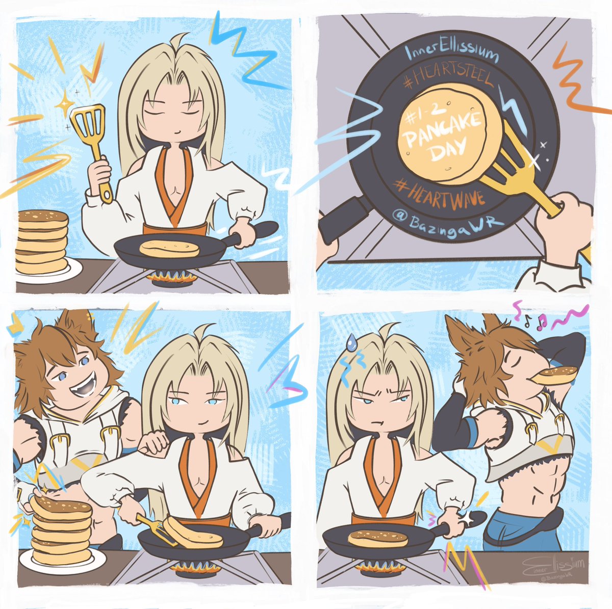 BazingaWR's tweet photo. Sorry I’m latte, but here comes a little trouble for the #HEARTSTEEL‌ Pancake day 💛❤️🧡🩵💚💜
#Heartwave https://t.co/6Vokr9Jg47