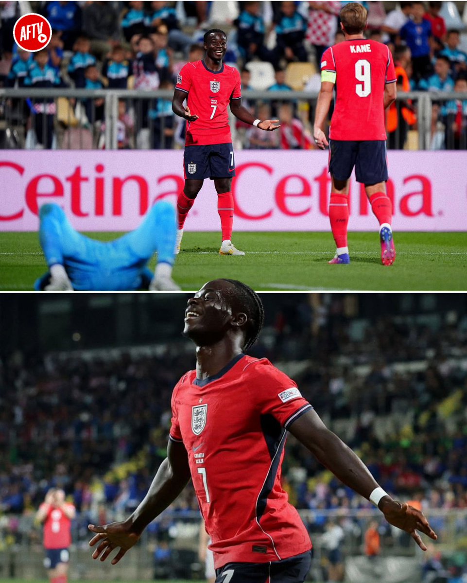 AFTVMedia's tweet photo. 📷 Bukayo Saka played the full 90 minutes, scored a brace, took the joint-most shots (5), created a chance, and earned a 9.0 rating in England’s 7-0 demolition of Croatia.

Ezri Konsa also played the full 90 minutes and recorded 6 defensive contributions, winning 75% of his ground duels.

Eberechi Eze came on and played 20 minutes, while Myles Lewis-Skelly also came on and featured for 11 minutes.