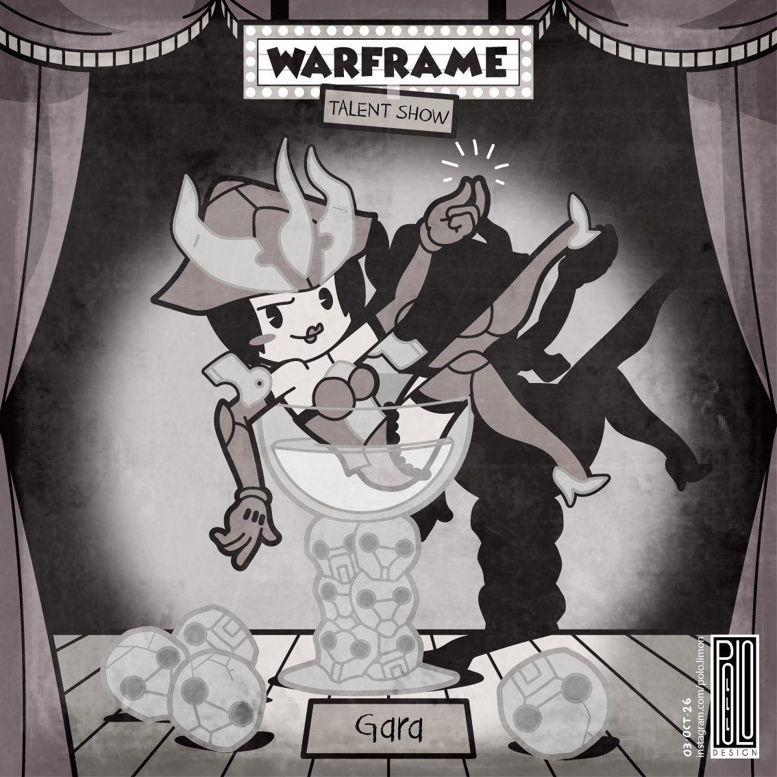 polo_limon_'s tweet photo. Tennotober 2026!
Day 3, Glass

Warframe, but make it a 1930s Fleischer cartoon.

Gara, the Glass Scultptor, arrives on stage with her latest art piece; a cup made of grineer filled with their tears. 

#warframe #rubberhose #tennotober #playwarframe #warframefanart https://t.co/OFAz3k7XHm