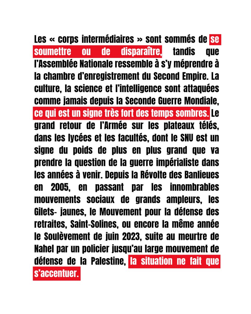 FSE_natio's tweet photo. 🏛️ L'Etat, en crise, organise des offensives sur nos libertés démocratiques. Ce n'est pas sans lien avec la réactionnarisation de la bourgeoisie, qui cherche à diviser les classes populaires pour protéger sa survie.

2/4 https://t.co/S5KBVn3uWz