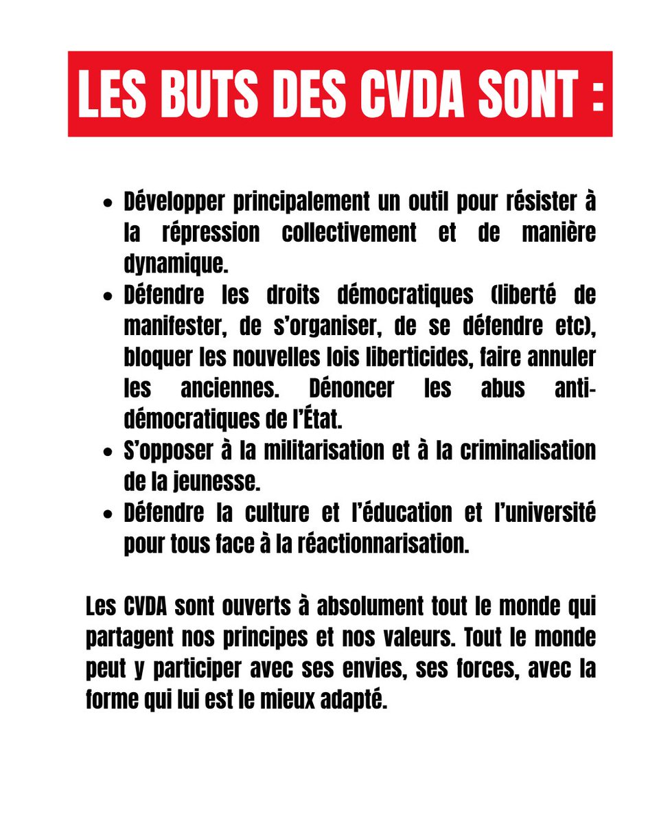 FSE_natio's tweet photo. 🚩 Ces comités sont là pour nous réunir largement entre tous ceux qui veulent lutter contre la répression et les attaques contre nos droits démocratiques.

4/4 https://t.co/KO4fvRVCqf