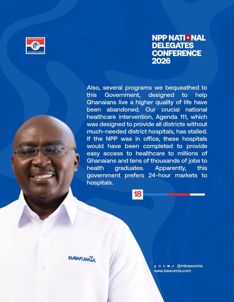 NPPDAILY's tweet photo. EXCERPTS OF DR. BAWUMIA’S SPEECH AT THE NPP 2026 DELEGATES CONFERENCE IN KUMASI. https://t.co/H9TZxCye9g