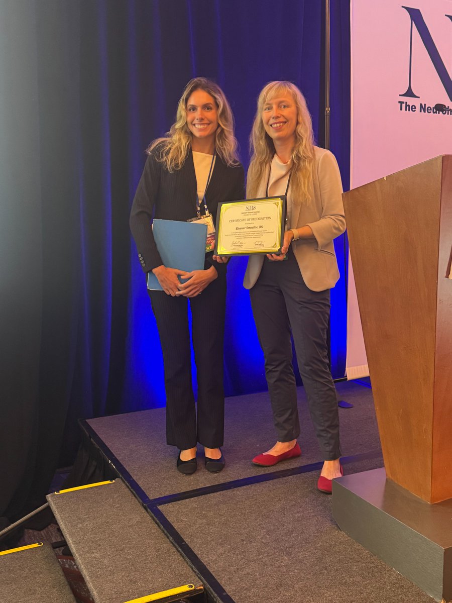 Neurohosp's tweet photo. Congrats to our Oral Abstract presenters Eleanor Smeallie, Dr. Brian Scott &amp; Dr. @FTaghdiri! Board Member Dr. Sara LaHue presented each with a Certificate of Recognition for their outstanding research. 

#Neurohospitalist #NeuroResearch #NHS2026 https://t.co/dLpjiTRGiS