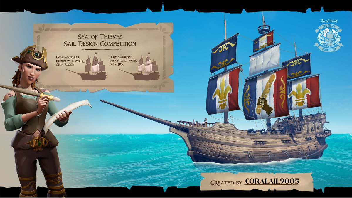 calycoba's tweet photo. THE FRENCH NEED SOME SAILS 🇫🇷🥖⚜️
Here is my entry for the #SoTSailDesignComp @SeaOfThieves #SeaofThieves https://t.co/HprCg4mYjX