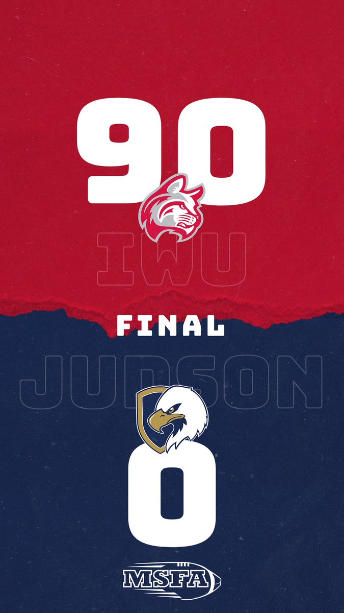 MidStatesFB's tweet photo. First final of the day!

#3 Indiana Wesleyan dominates in all facets, scoring on every drive but its last as they blow out Judson 90-0!

@IWUWildcats @IndWesleyan_FB @NAIAFootballVSN @NAIAFBALL @NAIA https://t.co/vV3v4YQYHv