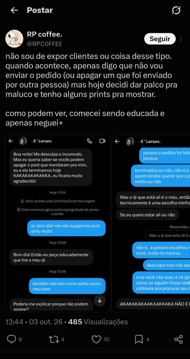 Ghostziser's tweet photo. Obrigada a @RPC0FFEE, que realizou meu último desejo, que era tomar exposed. E me agradeça por desflopar essa sua cafeteria mequetrefe! https://t.co/U27nkwPlyI