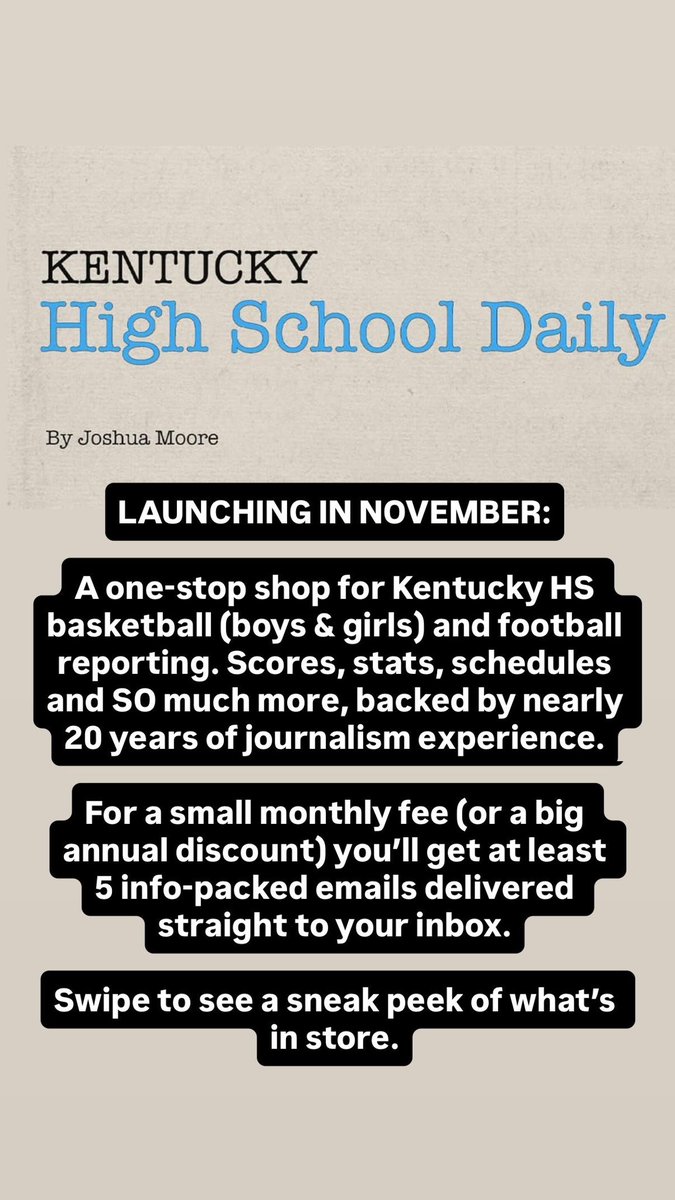 JoshMooreKY's tweet photo. Thanks to any and all who checked out the pilot issue of Kentucky High School Daily! In case you missed it, this thread’ll catch you up to speed on what I’m cookin’ up. https://t.co/anzii32sC9