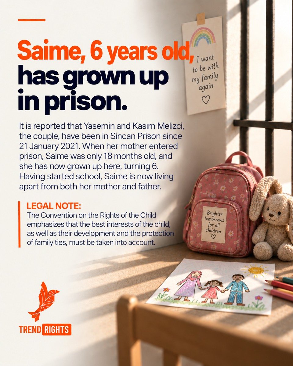 FreedomCombin's tweet photo. Saime grew up in prison 

It is reported that Yasemin and Kasım Melizci have been held at Sincan Prison since January 2021.

BuMemleketin Çocuklar
 https://t.co/tr31ssUZDA https://t.co/T5AhFeMZSC