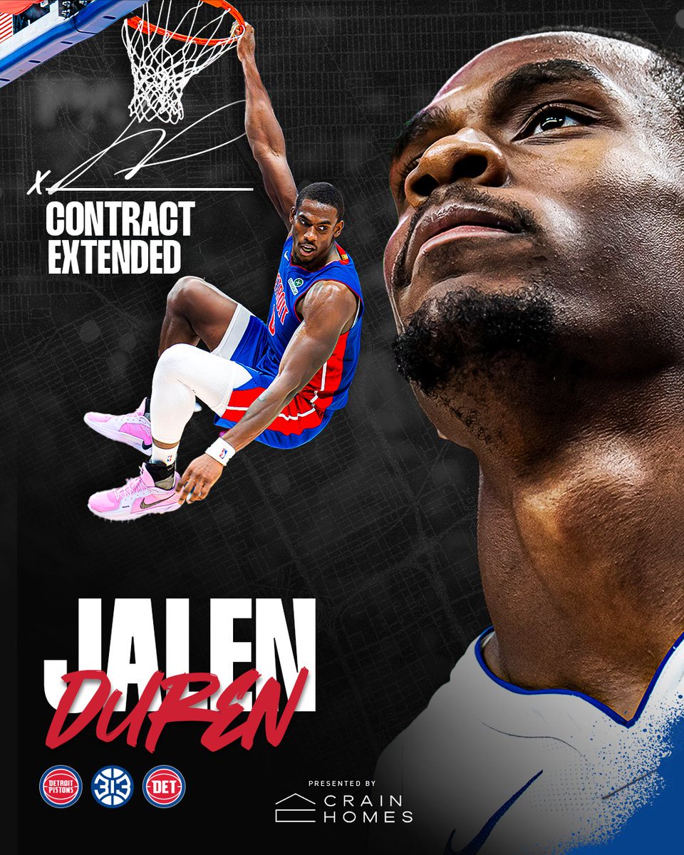 DetroitPistons's tweet photo. The Detroit Pistons have signed Jalen Duren to a contract extension. https://t.co/BuYbOQdNj2