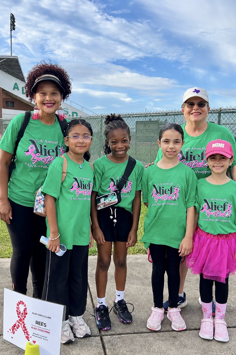 S_Rivera82's tweet photo. @ReesStars Girls Club participated in Aliefβs 5th Annual Breast Cancer Walk! π The weather was perfect for getting those steps in while supporting such an important cause. Weβre proud to walk together, spread awareness, and show our support. #AliefGoesPink @AliefISD @kim22wilson https://t.co/WePYFb1m4v