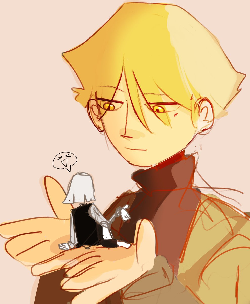 CrapCharlieCrow's tweet photo. Day 3. Miniature 
The character with yellow eyes is Kumoliko. He can change his height ✌️
#oc #art #Sketch #originalcharacter https://t.co/jpSHwNd1ze