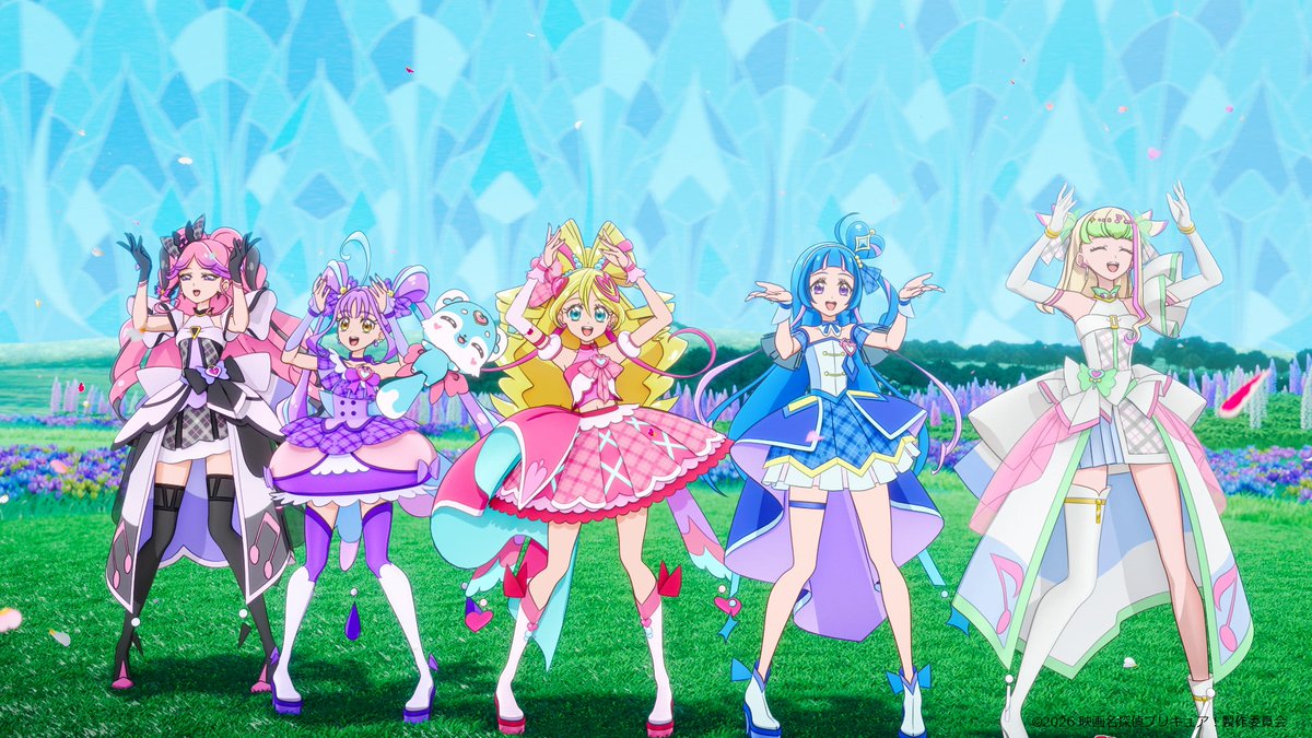 precure_movie's tweet photo. #たんプリ #キミプリ #わんぷり が一緒に💖
⋱⋱ エンディングダンススチール ⋰⋰
⠀
㊗️映画 #プリキュア シリーズ史上最速！
　興行収入𝟏𝟎億円突破🎉
⠀
映画のエンドロールに流れる
🎶エンディング主題歌「FIRST PRISM」が
やさしく響くダンスシーン✨
映画館で何度でも楽しんでね👀
⠀
#映画たんプリ 大ヒット上映中🎬