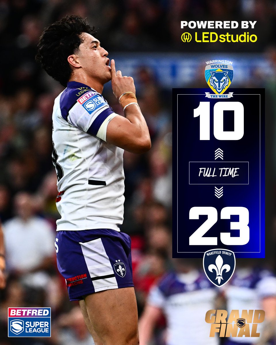 WTrinityRL's tweet photo. WAKEFIELD TRINITY ARE 2026 SUPER LEAGUE CHAMPIONS!!

#UpTheTrin https://t.co/ejVYAzXSWs