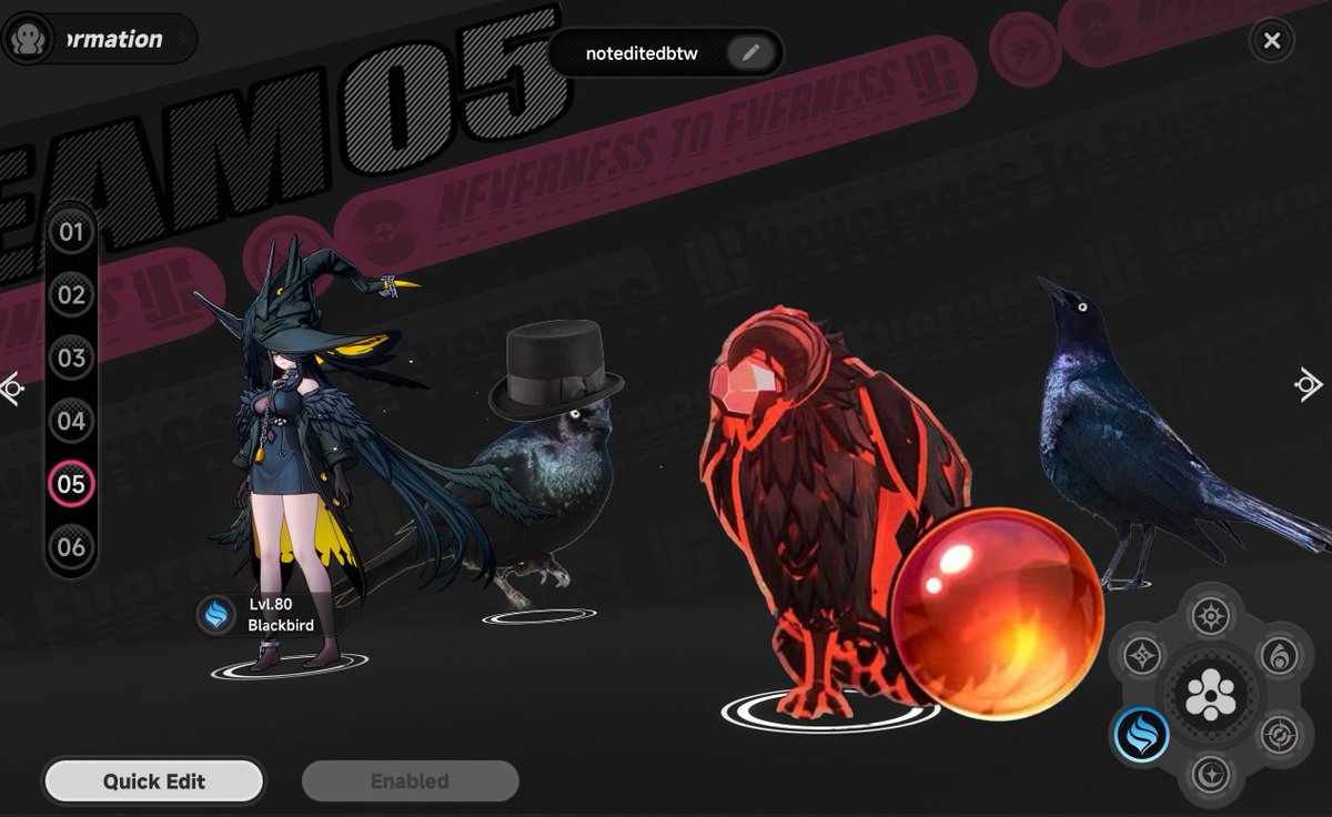 Kurro_chan's tweet photo. My Personal Blackbird Lvl.80 team.

This is the best blackbird team ever.. well until further notice.

I be answering any questions down in the comments.

#NTE
#NevernesstoEverness
#Blackbird
#NTEcreator https://t.co/pOCEKKAdSA