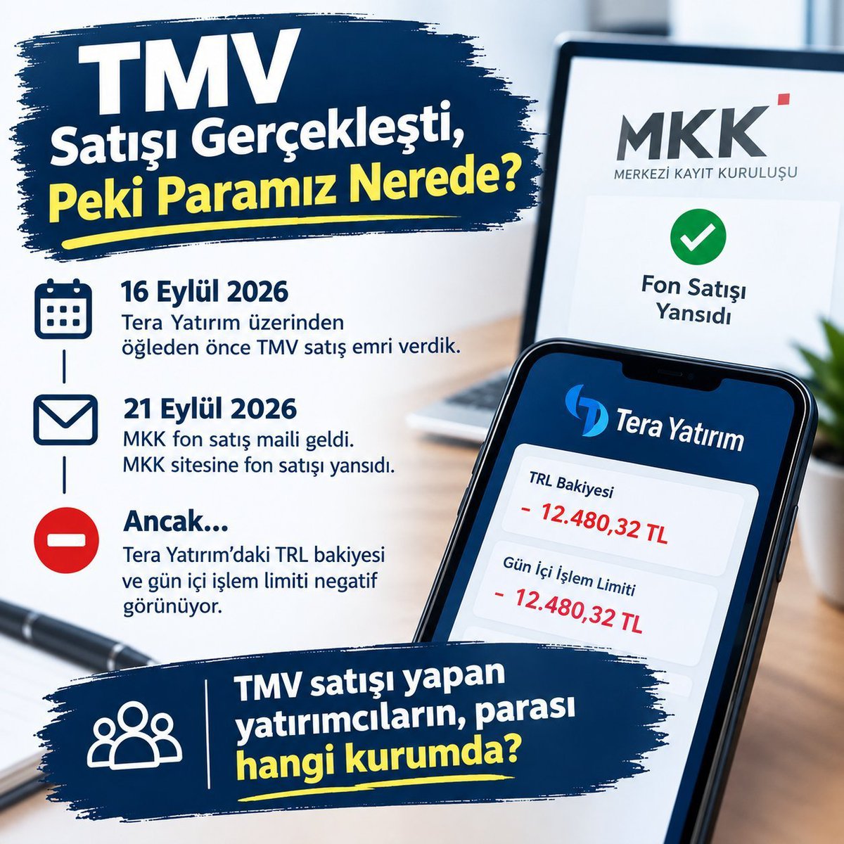 Tlp571's tweet photo. #TMV VE TERA TRADER'DAKİ HAKSIZ BLOKAJ DERHAL KALDIRILMALI @spkgovtr

Binlerce yatırımcının dişinden tırnağından artırarak biriktirdiği nakit varlıkları, TMV fonu ve Tera Trader hesapları günlerdir hukuki ve şeffaf olmayan bir şekilde kilitli tutuluyor. https://t.co/Rm4uCbXtol