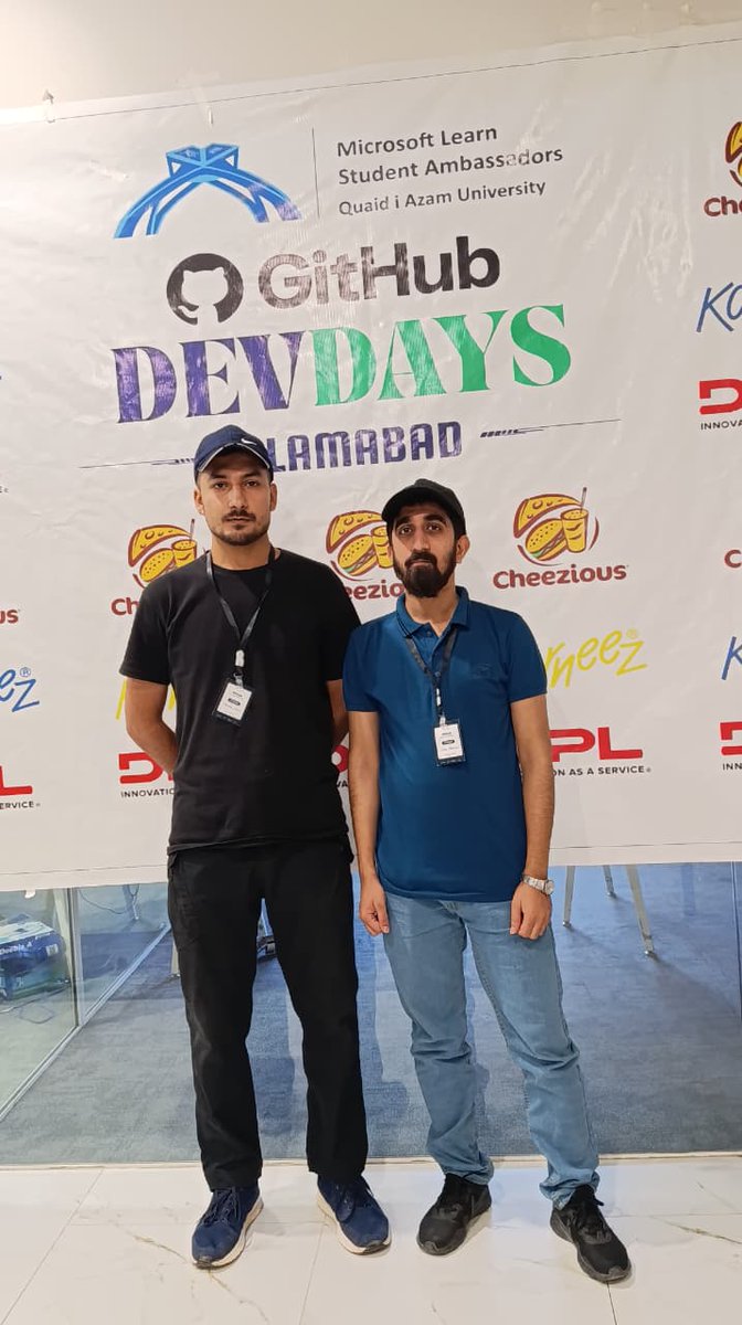 umerbashir0002's tweet photo. Had a great time at GitHub Dev Days today at DPL with my friend @_hamzaaziz_ ! 🚀
Organized by MLSA QAU & Ali Mumtaz. Shoutout to sponsor Kurneez. Learned a lot about GitHub Copilot & AI coding!
#GitHubDevDays #MLSAQAU #GitHubCopilot https://t.co/CiFpRA1hBo