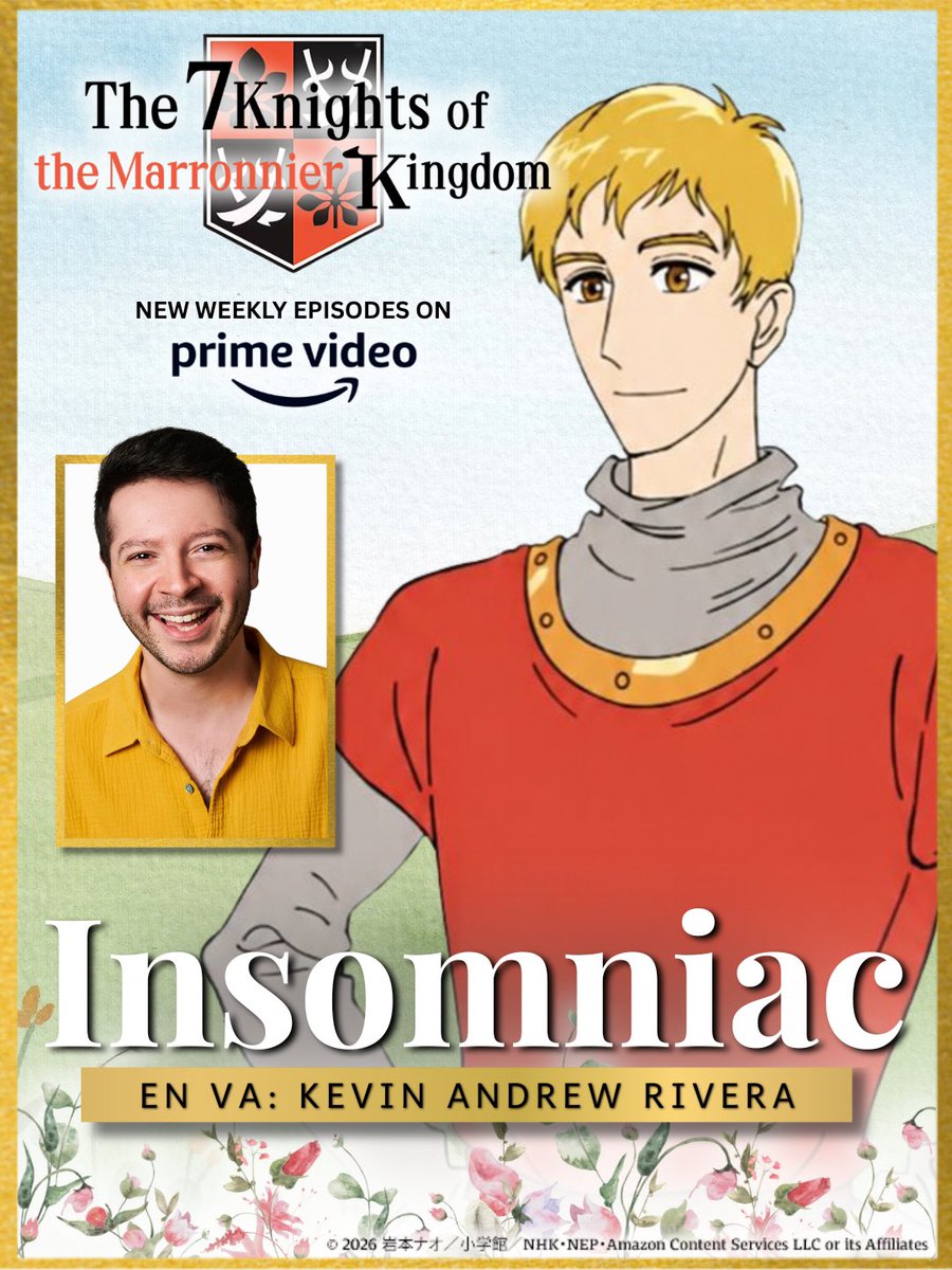 KevinARiveraVO's tweet photo. I voice Insomniac 💤 in “The Seven Knights of the Marronnier Kingdom”, now on Amazon Prime!! 

If you’re looking to watch a fun chill-vibe anime series, this is 100% the one for you!! 😁

Special thanks to the incredible @BrettCalo  for having me on board, @deluxe1915 and @AtlasTalent for the adventure!!