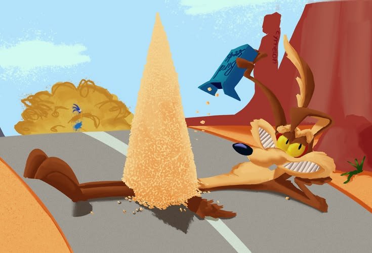 Pia103287's tweet photo. ESTO SERÍA MUY CANON AJJSJS 

(Arte no mio) 

#wileroad  #roadruner #loonytoons https://t.co/guJvUNfUez