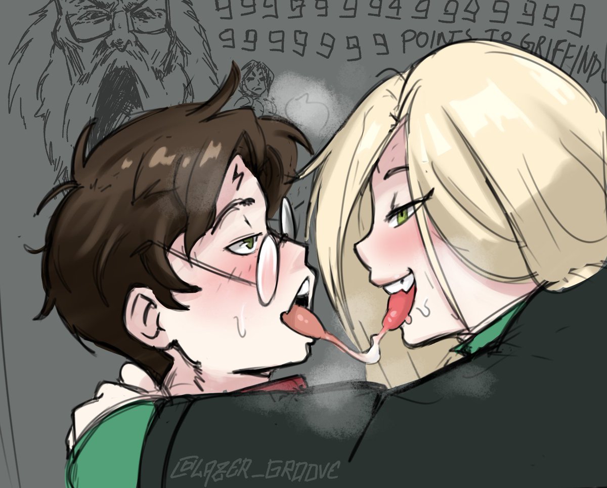 lazer_groove's tweet photo. "You wanted to know how good a pureblood kiss is so much, you slipped me a love potion, Pottah? So, how is it?" 
"Malfoid... that was just a gatorade..."  
for my bros, keep  yearning. https://t.co/Zc3XeurWbz