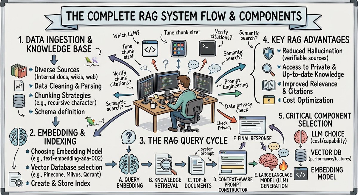 Dragoncoderx's tweet photo. #RAG 
COMPLETE RAG SYSTEM 
@GoogleAI @Gemini @ChatGPT @rag 
@webdevjob @workfromhomejobs
#rag
#ml
#rag
#models
#llm
#vectordb https://t.co/msVStxdqLy