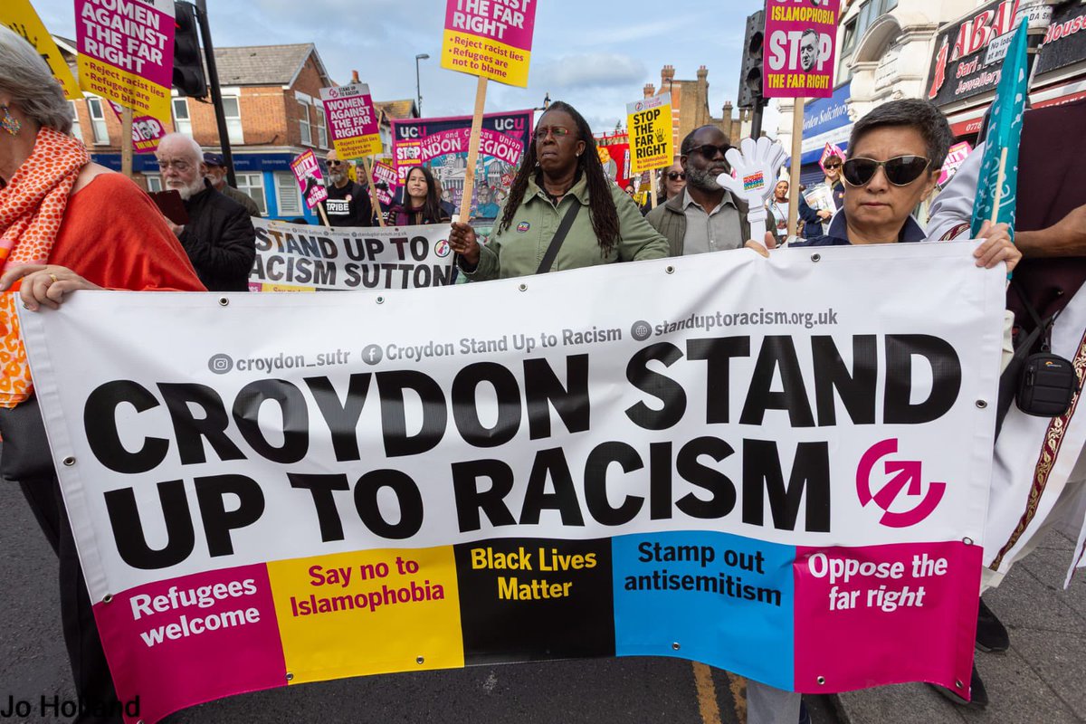 AntiRacismDay's tweet photo. Big well done to everyone on today’s Croydon unity demo. 

We stand together - united against racism &amp; the far right https://t.co/oCG0apRBUP