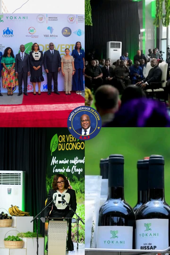 ANFatshi05's tweet photo. Le Président Félix Tshisekedi et la Première Dame @DeniseNyakeru ont rehaussé de leur présence l'ouverture de la foire agricole "Or Vert du Congo" au Musée National de la RDC.

Une initiative de Fanny Tshisekedi, coordonnatrice nationale de la foire, qui vise à promouvoir le Made in Congo et à réduire la dépendance aux importations alimentaires, grâce à une plateforme numérique reliant producteurs locaux et marchés internationaux.

Prenant la parole, Ornela Kardozo, DG de Group Choice Holding Company, et Fanny Tshisekedi ont exhorté les institutions à ouvrir de nouveaux débouchés pour sécuriser l’avenir des agripreneurs, consolider les chaînes de valeur locales et générer des emplois durables.
@Presidence_RDC @FelixUdps