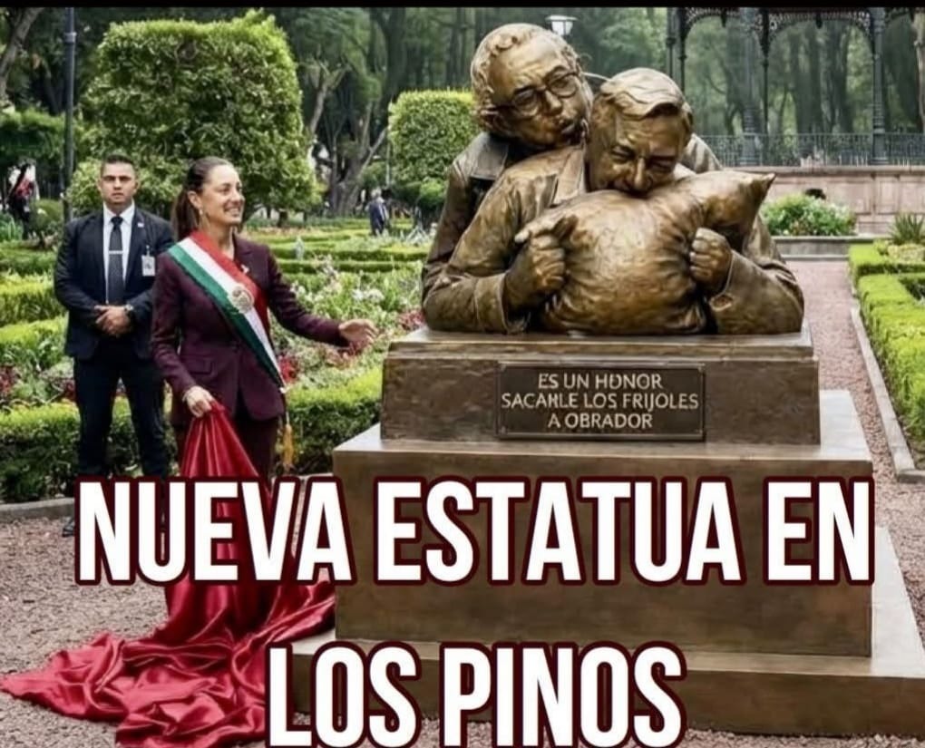DoctorMuffin24's tweet photo. Quitaron las estatuas del Che y Fidel, para poner algo mas obradorista. 

Mas acorde al movimiento de trans-formación. https://t.co/ssYutCatMW