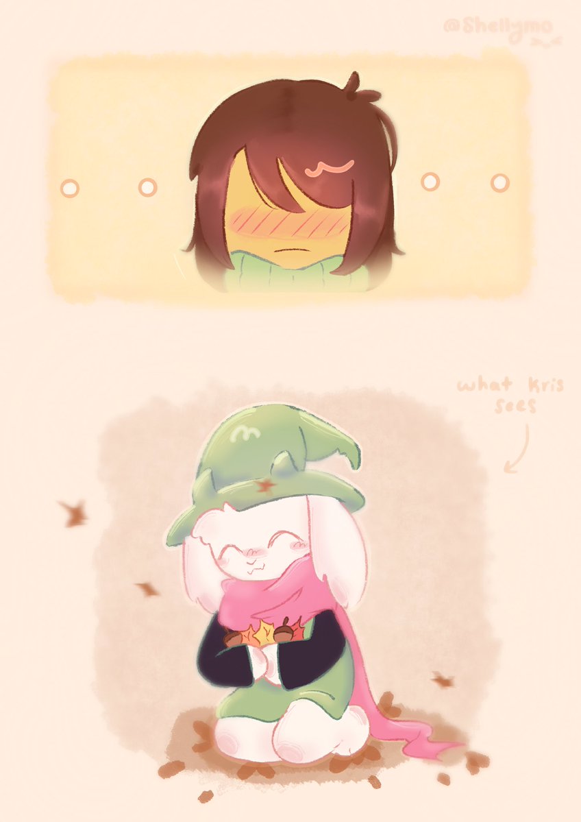 shellymo_'s tweet photo. day 2: spring/fall
Ik im a day late TwT still wanted to show how I drew this prompt! 

#kralseitober2026 #deltarune #kralsei https://t.co/Y4mCpBzQOp