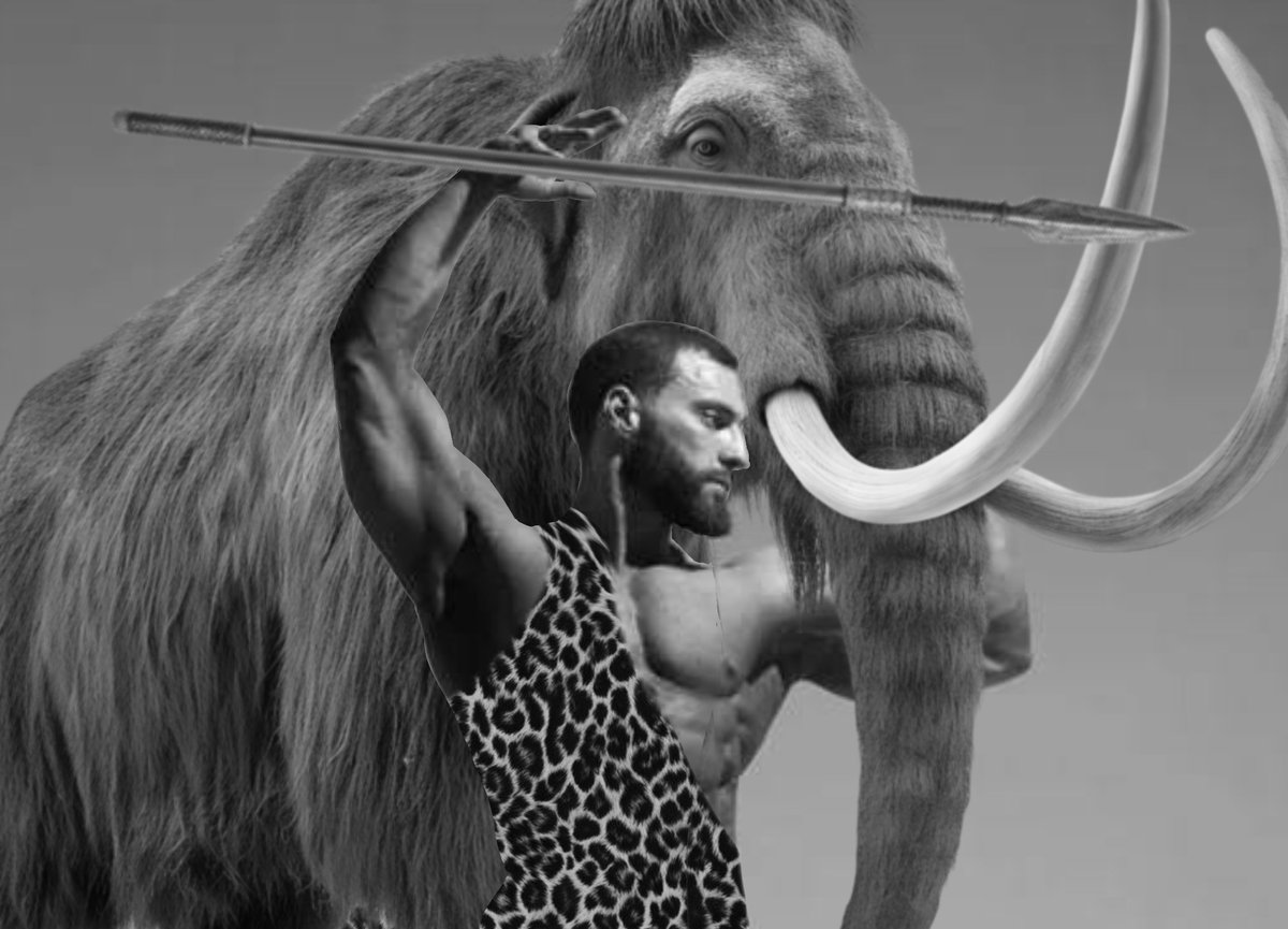 Urart3's tweet photo. "Ooga Booga, Mammoth must team up with us to defeat common big lizard enemy" https://t.co/425wLVw2NH