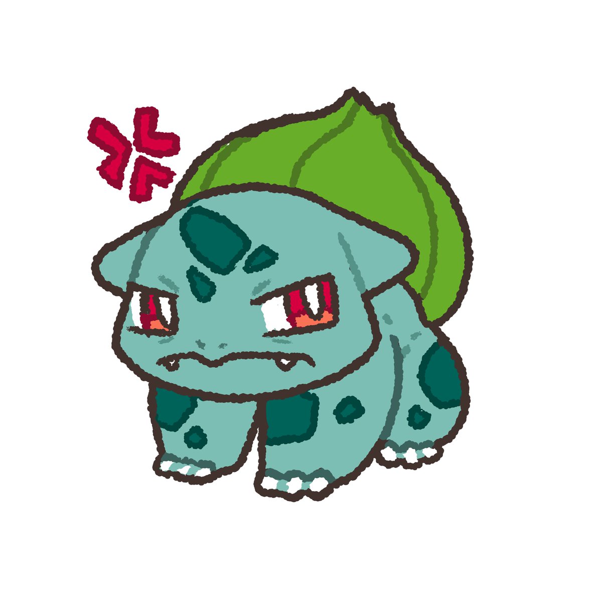 lozyrosie's tweet photo. grumpy bulbasaur ko-fi request! https://t.co/roULkue9XS