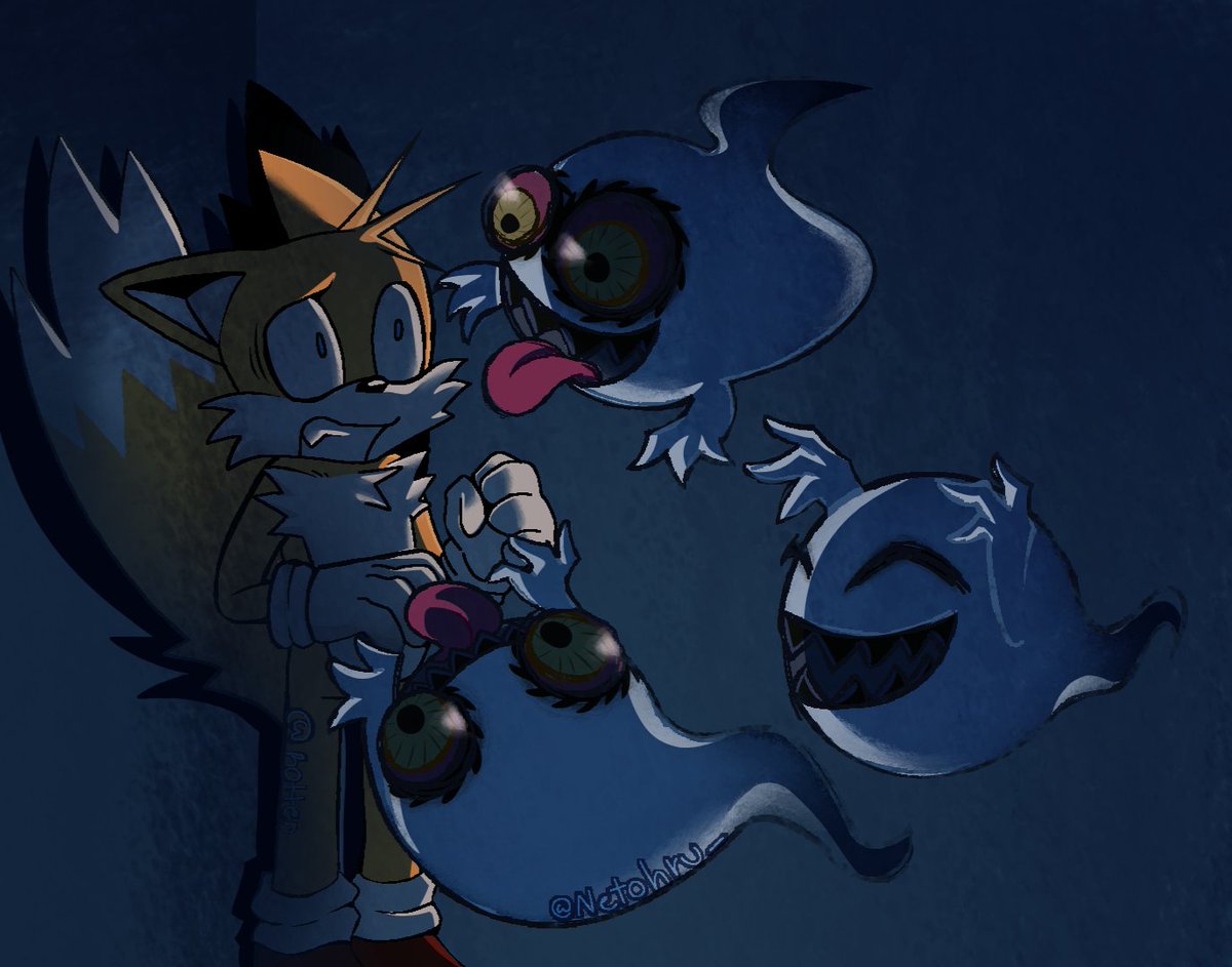 Netohru_'s tweet photo. Day three of Sonictober!!
Today was ghosts 👻😵
Ooh, so spooky🥶
The lil bro @_Rott3n made Tails 

#sonictober2026 #sonic #Ghost  #sonicfanart #tails #spookyart #sonicthehedgehog #sonicart #SonicAndTails https://t.co/ZmgjYL1v5G