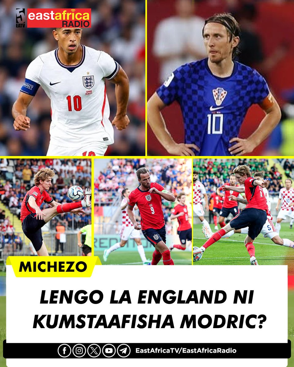 eastafricatv's tweet photo. #MICHEZO: Timu ya Taifa ya England imeishushia kichapo cha fedhea Croatia nyumbani kwao wakiwatandika magoli 7-0 ukiwa ni mchezo wa Ligi ya Mataifa Barani Ulaya.

Hiki kinakuwa kichapo kizito kwa England kuwapiga wapinzani wao mwaka kuu 2026 baada ya kuwafunga Ufaransa kwa magoli 6-4 katika mchezo wa kutafuta mshindi wa tatu katika kombe la dunia 2026.

@nickymeena_

#Michezo #Hainakuchoka #EastAfricaTV