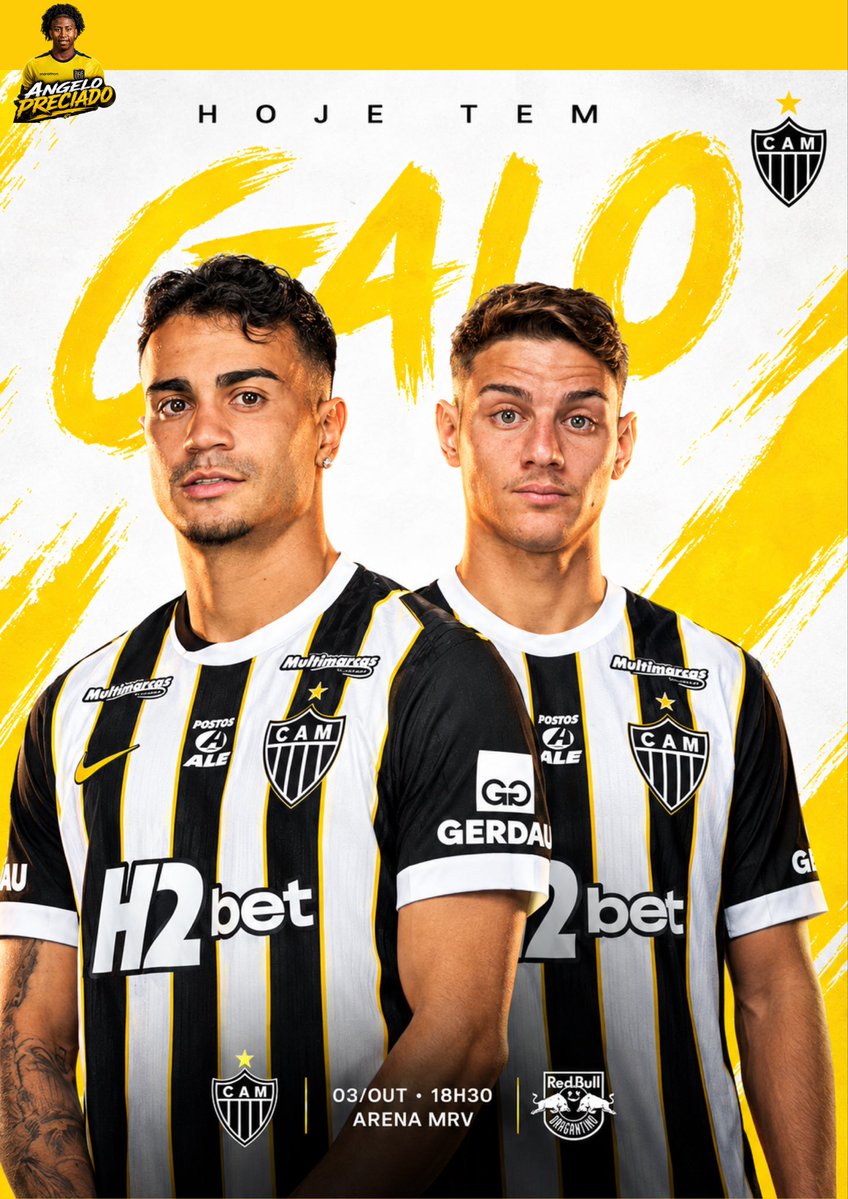 Angeloprecx4vg's tweet photo. 🐔🖤 ¡HOY TIENE GALO! 🔥

Atlético Mineiro recibe a Red Bull Bragantino en la Arena MRV. ⚽🏟️

📅 3 de octubre
⏰ 18:30
📍 Arena MRV

¡Día de partido, día de dejarlo todo por el Galo! 🖤🤍🔥 #AtleticoMineiro #Galo #RedBullBragantino #Brasileirao #FutbolBrasileño https://t.co/oY1ZoPbs2z