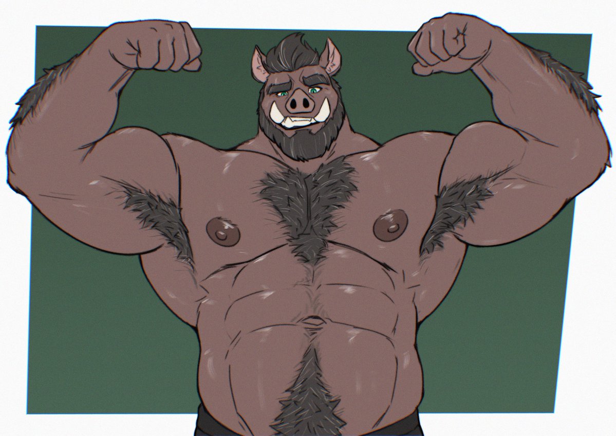 Diony_Cool's tweet photo. Weretober Day 3 : Boar https://t.co/CuOie5CtFt