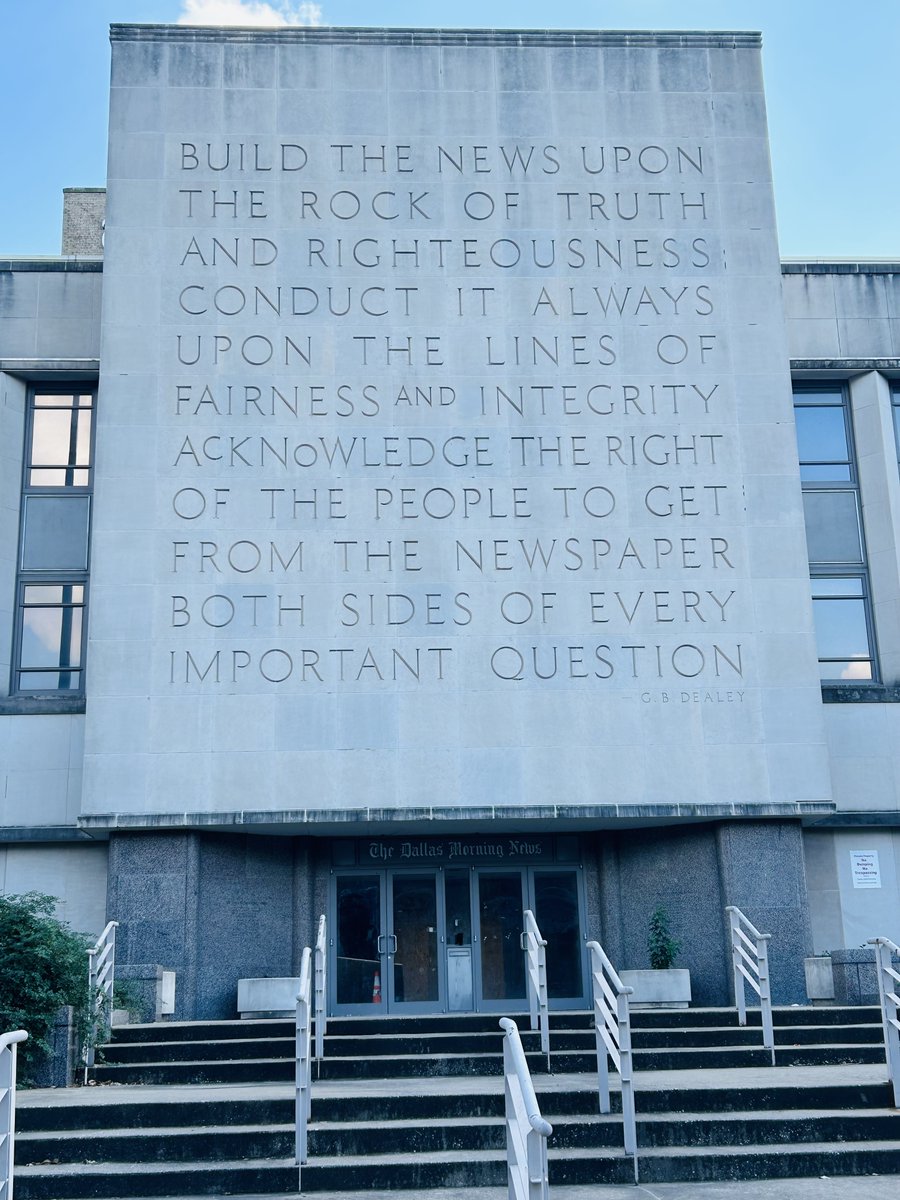 C__Herridge's tweet photo. A Thought For Today and Every Day 
 
- Who said it? 
- Where is it? 
- Does it still ring true?

Build The News Upon
The Rock of Truth
And Righteousness

Conduct It Always
Upon The Lines Of
Fairness and Integrity

Acknowledge The Right
Of The People To Get
From The Newspaper
Both Sides of Every
Important Question