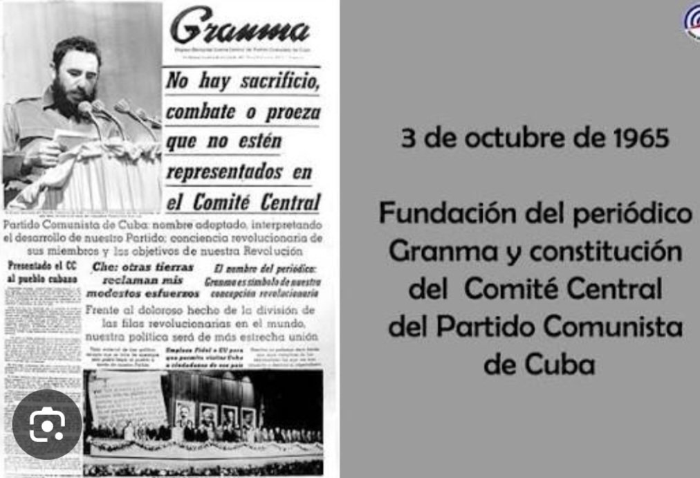 AneYanet's tweet photo. El 3 de octubre de 1965, el Comandante en Jefe Fidel Castro Ruz informa al pueblo de Cuba que el Partido Unido de la Revolución Socialista adopta el nombre de Partido Comunista de Cuba, además la creación del periódico Granma.
#100AñosConFidel 
#CubaViveEnSuHistoria https://t.co/FzaJmXObPX