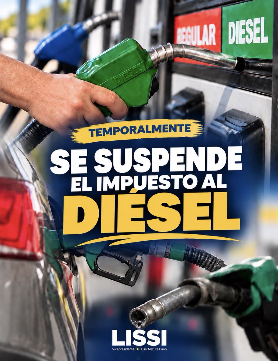 LissiCano's tweet photo. Una medida orientada a aliviar el impacto de los precios de los combustibles en la economía de las familias hondureñas. 🇭🇳

El diésel desempeña un papel fundamental en el transporte, la producción y la actividad económica del país. Por ello, esta medida busca contribuir a reducir la presión sobre los costos de transporte, alimentos y otros bienes y servicios que inciden directamente en el presupuesto de los hogares.

Ante un escenario internacional que continúa generando presiones sobre los precios de los combustibles, se toman acciones encaminadas a proteger la economía de los hondureños y brindar mayor estabilidad a las familias.

Reconocemos el impulso del presidente Nasry Asfura a esta medida, enfocada en atender las necesidades de los hondureños y fortalecer la economía nacional. 🇭🇳