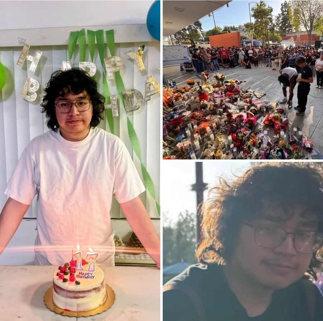 DOGEQEEN's tweet photo. A 17-year-old boy was punched inside his high school classroom, ran into the hallway and moments later went over a FOURTH-FLOOR railing to his death.

Now his family says what happened before that horrifying video began is just as important.

They say Xavier had been bullied for YEARS.

Xavier Nungaray was a senior at Benjamin Franklin High School in Los Angeles when a confrontation broke out Wednesday.

Video circulating from inside the school shows a teacher trying to intervene before another student strikes Xavier. The Los Angeles Times reports another video shows the attacker shouting racial slurs.

A student who witnessed the confrontation told ABC7 the other boy kept throwing punches while Xavier wasn't fighting back.

Xavier got up, ran from the classroom and, moments later, went over a fourth-floor railing.

He was rushed to a hospital, where he died.

Police are still investigating exactly what happened and say they have found no evidence of foul play in his death.

But Xavier's family says this wasn't the first time he had been bullied.

His stepmother says he had endured bullying throughout high school but was afraid to report it because he feared HE would be the one who got punished.

His aunt says it became so bad that Xavier wanted to change schools.

And this is where I don't want the horrifying final moments of his life to erase the 17 years that came before them.

A classmate who had known Xavier since SECOND GRADE remembers a funny kid who loved laughing at everyone else's jokes. She says he was the kind of friend who would be there when you needed him and seemed to always have a smile.

Hundreds of people have now gathered outside his school, surrounding his pictures with flowers and candles.

His family is preparing to bury him.

And parents who send their own children through school doors every morning believing they'll be safe are left with some incredibly difficult questions about what happened here.

Xavier's family believes the bullying he endured matters, while investigators are still working to determine the circumstances surrounding his death.

So rather than pretending we already know every answer, maybe we should ask a question that could matter for the NEXT child:

If a kid is being bullied but is too afraid to tell an adult because he thinks HE might get in trouble, how are parents and teachers supposed to recognize it before something terrible happens?

Please share condolences and prayers for Xavier's family here.

His life mattered.

RIP.