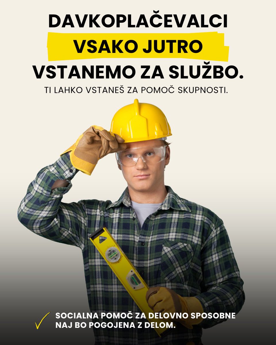 strankaSDS's tweet photo. Se ti zdi pravično, da nekdo na socialnih transferjih brez dela prejme skoraj toliko kot garač za minimalno plačo? 

Potem 11. oktobra na referendumu obkroži ZA pravičen socialni sistem. 🇸🇮 https://t.co/6FNGRqRe7T