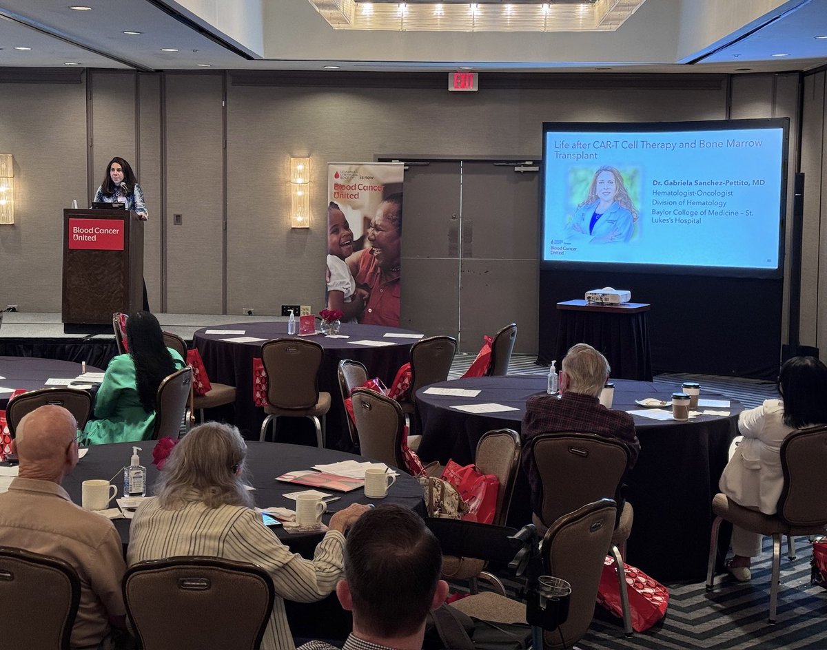 Gabetasanchez's tweet photo. So happy to speak about life after CAR-T and stem cell transplant for patients with lymphoma with so many survivors and caregivers. Such a special group and a great reminder of why survivorship matters so much.
@BloodCancerUtd https://t.co/xhJxJizRkB
