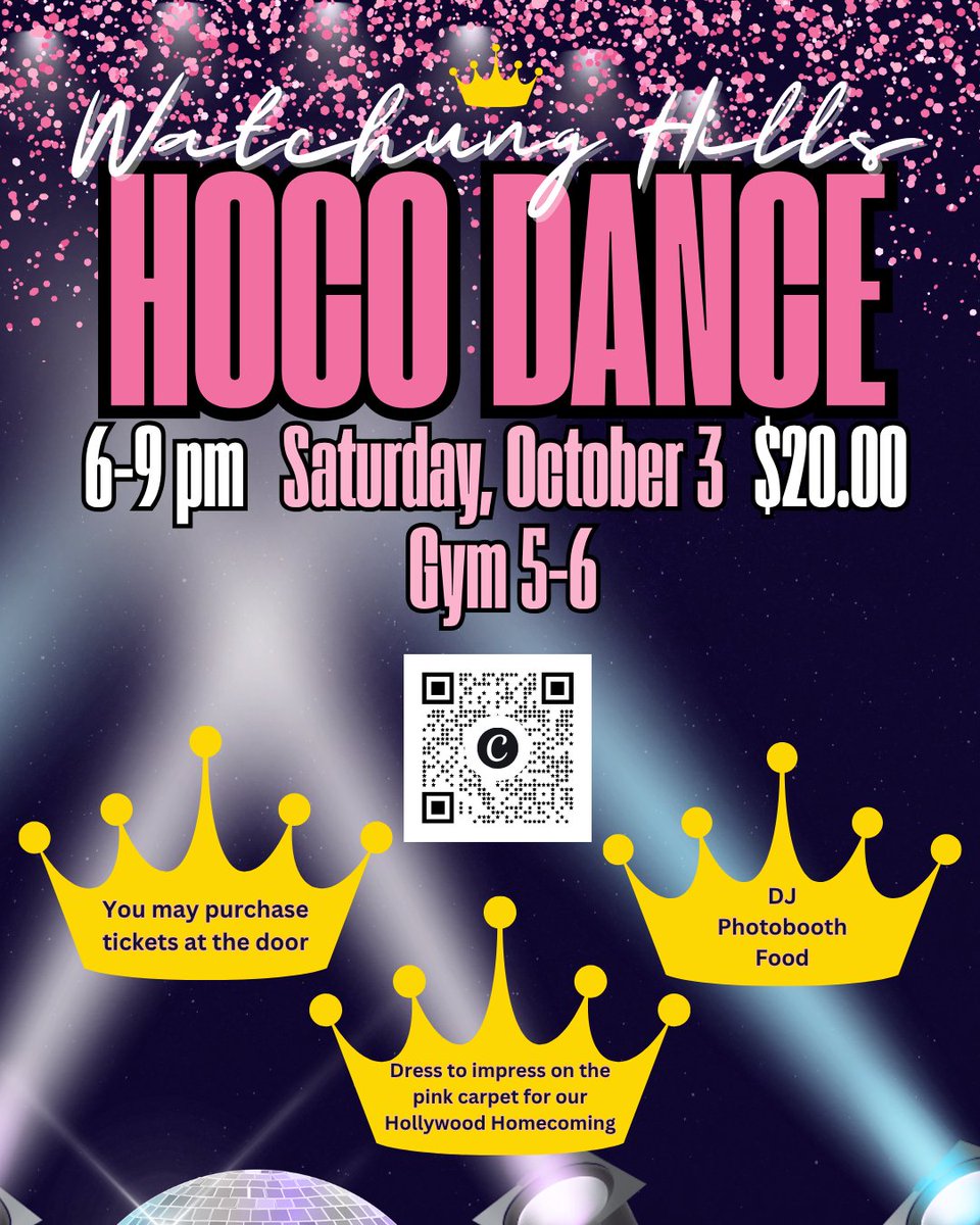 WH_StudentLife's tweet photo. Hollywood Homecoming is Oct 3! Join us 6-9 PM in Gym 5-6 for a DJ, photobooth, &amp; food. Tix are $20: https://t.co/c0flWeJOL9 Dress to impress! ✨ https://t.co/DDU6n5bb5F