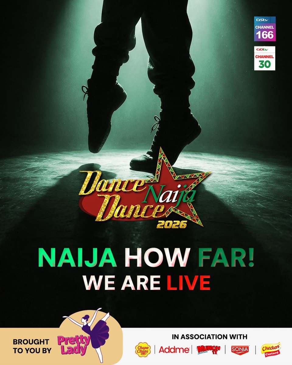 ZeeWorldAfrica's tweet photo. Naija, the moment youโve been waiting for is finally live! ๐บ๐
Tune in on #DStv166 or #GOtv30 to watch the premiere of Dance Naija Dance Season 5 now.
This season is brought to you by; @KiaraRiceMills
#ZeeWorldAfrica #DanceNaijaDance #DNDS5 https://t.co/BBarAvGlGr