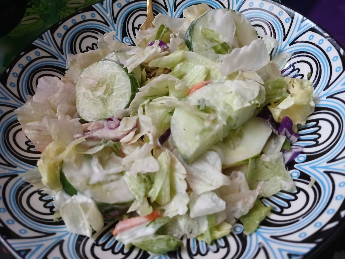lobotomybun's tweet photo. 225 cals 🤞
I really wanted italian dressing but only had buttermilk ranch so I used 2 tablespoons of it ☹️

ngl I feel nauseous after this and I don't really know why https://t.co/0o4AK1PFyf